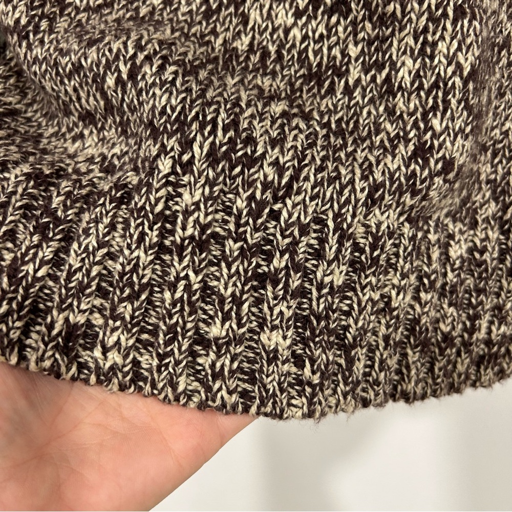 VTG 90s Polo Ralph Lauren 100% Cotton Brown Knit Fisherman Toggle Sweater Sz L - Picture 8 of 11